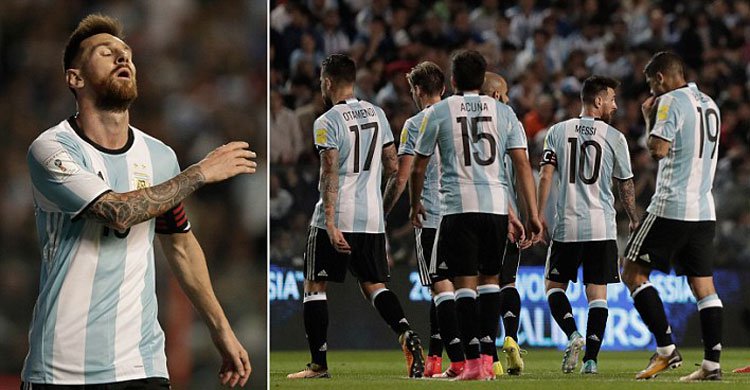 পেরুর সঙ্গে ড্র করে বাদ পড়ার শঙ্কায় আর্জেন্টিনা