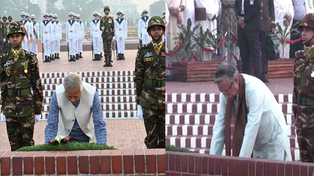স্মৃতিসৌধে রাষ্ট্রপতি ও প্রধান উপদেষ্টার শ্রদ্ধা